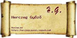 Herczeg Győző névjegykártya
